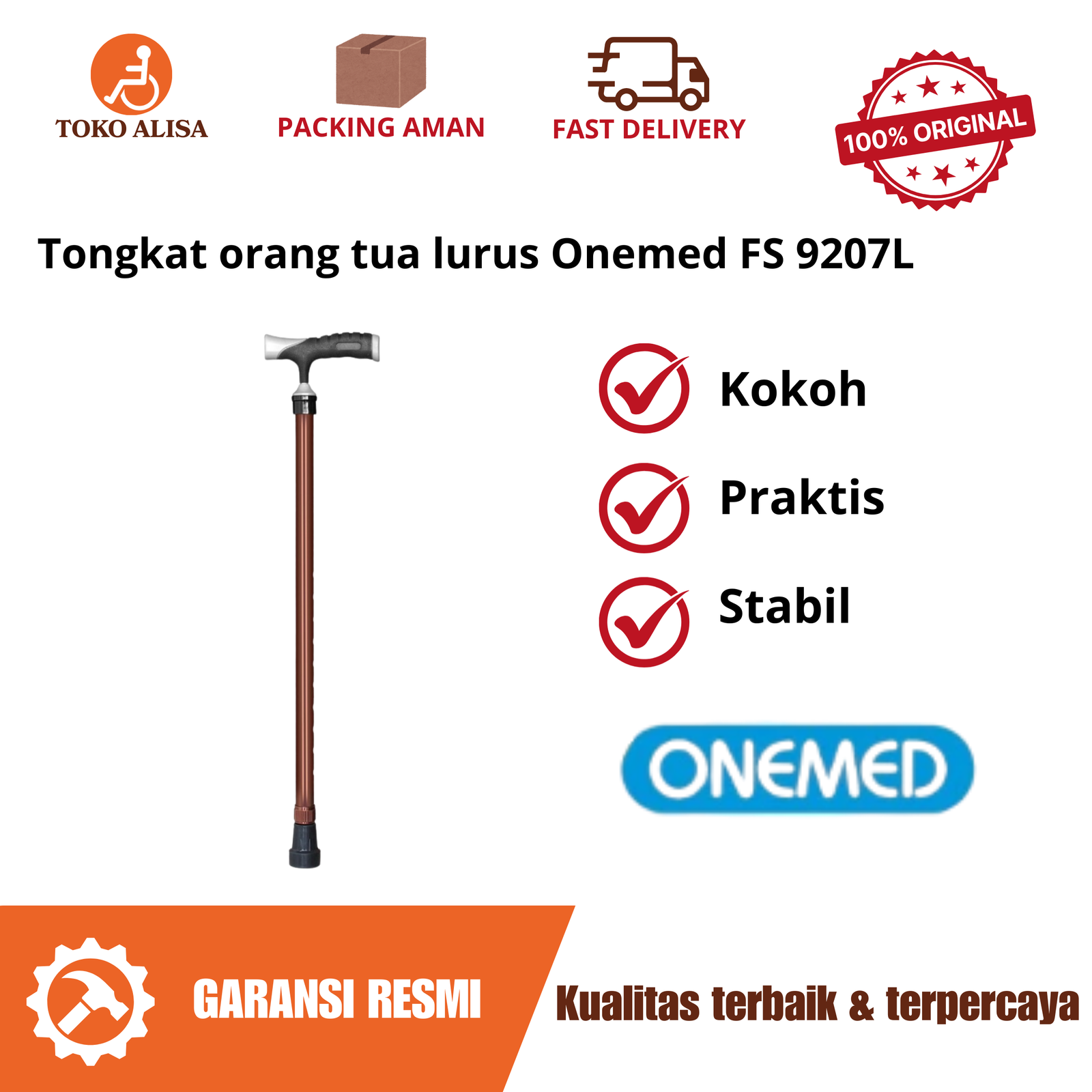 Tongkat orang tua lurus Onemed FS 9207L